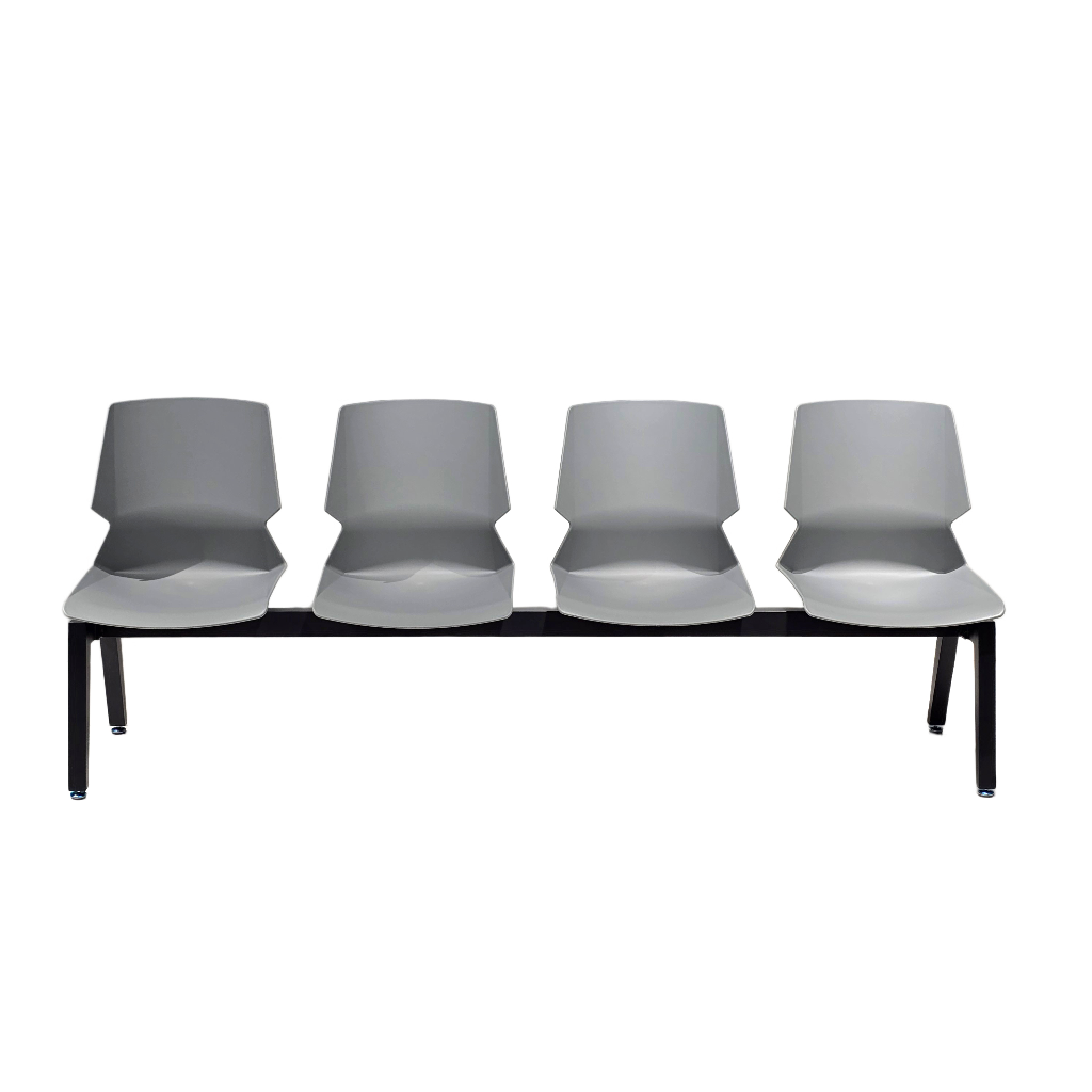 BANCADA 4 PERSONAS MOD. 588 - PLASTICO GRIS GRAFITO - ESTRUCTURA METAL NEGRO -MEDIDAS: 22"X 81"X33" (YZ588-8YZ599-8) 