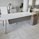 MESA ESCRITORIO EJECUTIVO STEEL  71" X87 " (S20T-22) - TOPE BLANCO DERECHO 