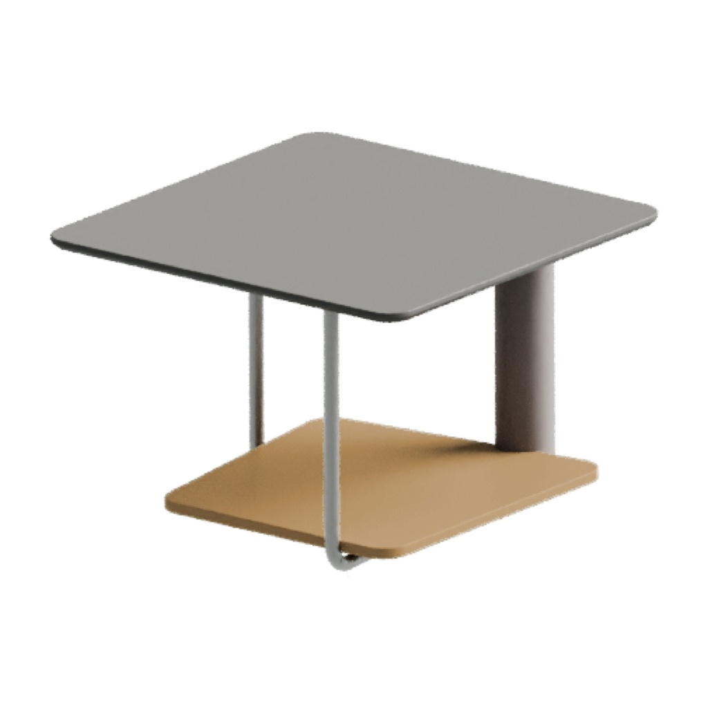 MESA DE ESQUINA MOD. STEEL 24"X24"X16" (S35T-06) - TOPE COLOR MADERA