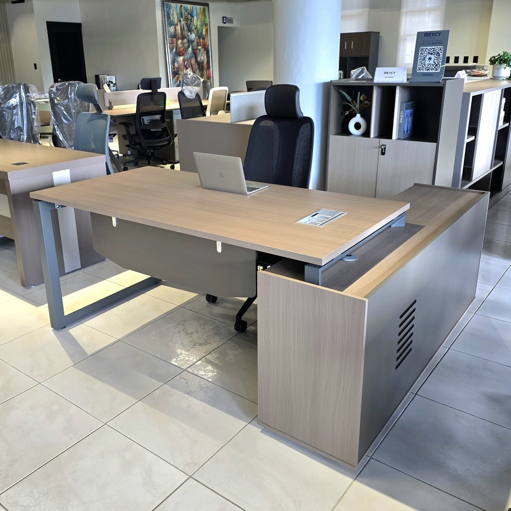 MESA ESCRITORIO EJECUTIVO MOD. ELEMENT  - 31" X71"  - TOPE ROBLE- PATA GRIS OSCURO (SY-BT8815-18)