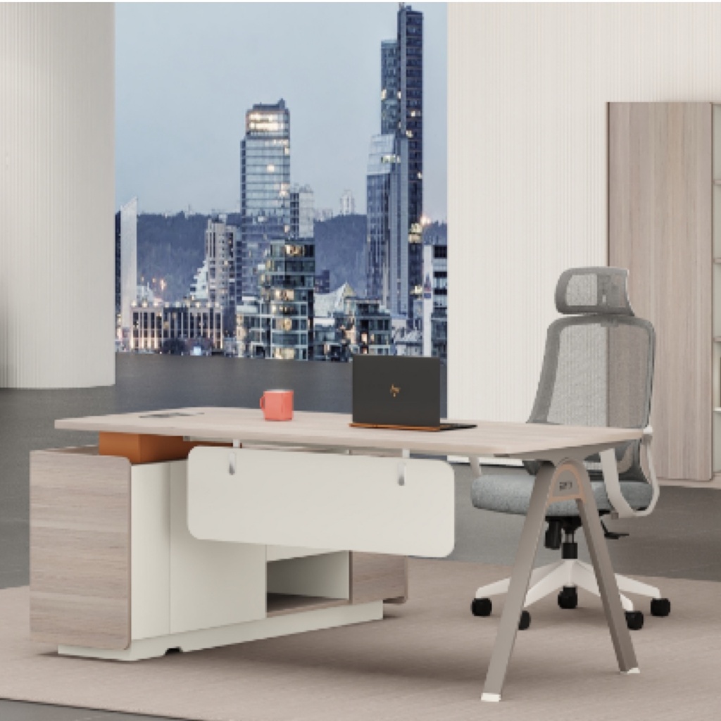 MESA ESCRITORIO ELEMENT PLUS +  - COLOR  EUCALIPTO + BLANCO (SY-BT8853-18)-31"X71"  
