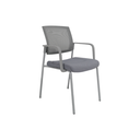 SILLA DE VISITA FLEX (D12) - ESTRUCTURA GRIS-  MESH GRIS  -  TELA GRIS- CON BRAZOS 