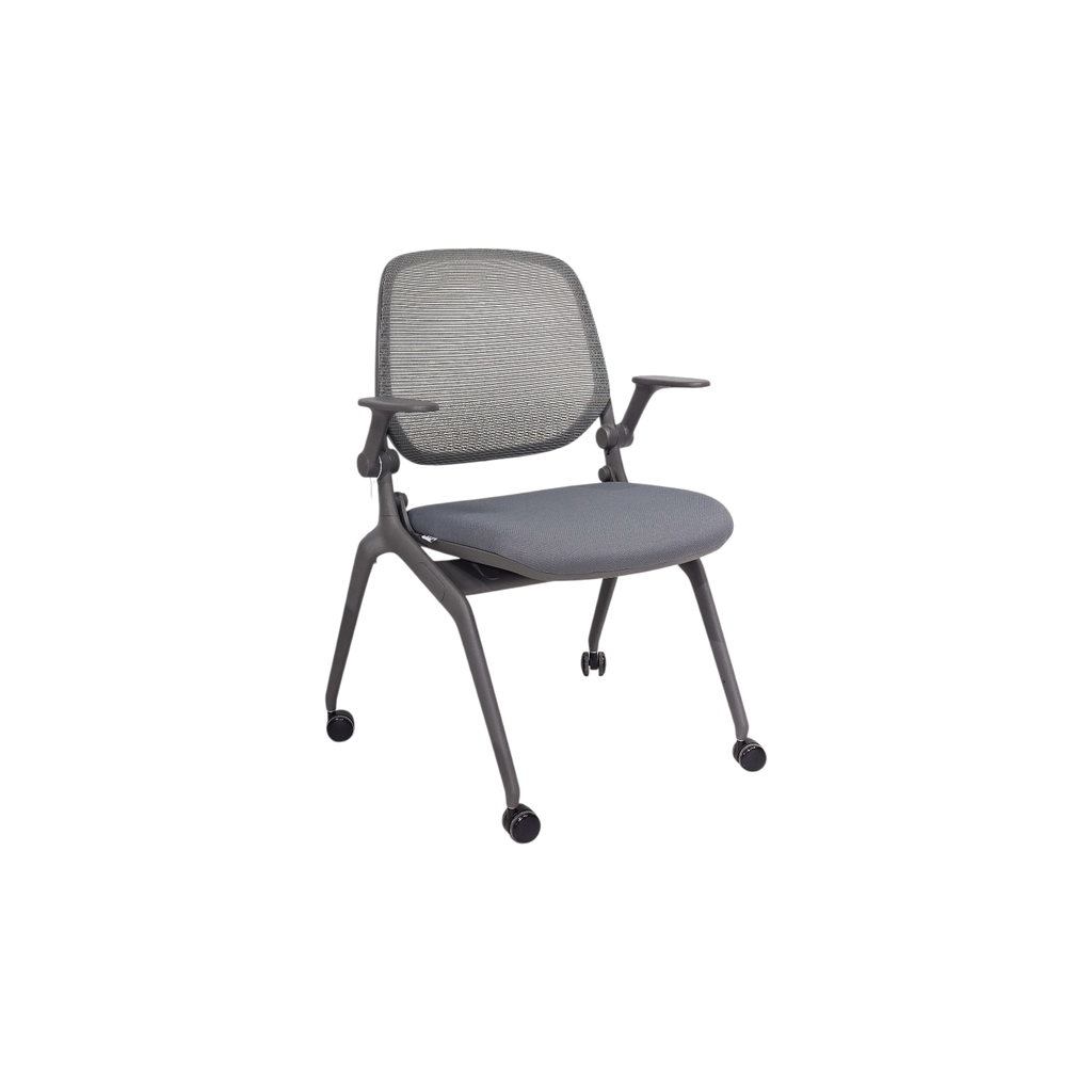 SILLA MULTIUSO CAP(D20) -ESTRUCTURA GRIS- MESH GRIS - TELA GRIS