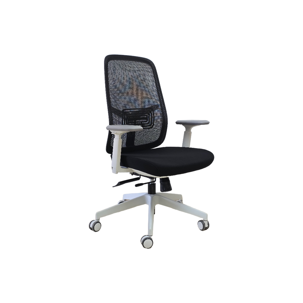 SILLON SEMI EJECUTIVO NEXA (F34) GRIS CLARO - MESH NEGRO- TELA NEGRA