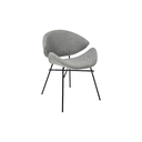 BUTACA MOD. VIRO (392)  - MEDIDAS: 23"X26"X32"- TAPIZADA EN TELA GRIS OSCURO(ZB03)- ESTRUCTURA METAL NEGRA