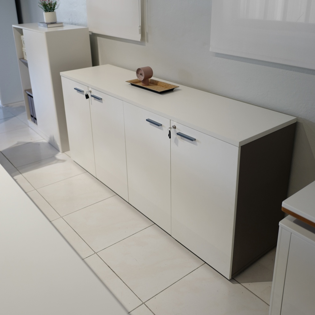 CREDENZA ELEMENT- COLOR BLANCO + GRIS  - 18"X 71"X32"