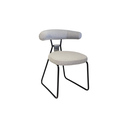 SILLA DC-S207C, ESTRUCTURA EN METAL NEGRO, TAPIZADA EN TELA GRIS CLARO SD659, MEYCY HOME
