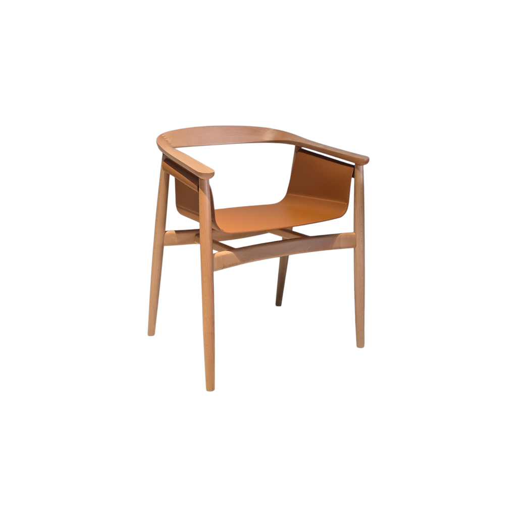 SILLA DC-1928(V), CUERPO EN MADERA COLOR BEECH 01, ASIENTO EN PU MARRON, MEYCY HOME