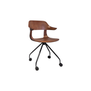 SILLA S262B, CUERPO EN MADERA COLOR NOGAL ASH08, PATAS EN METAL NEGRO, MEYCY HOME