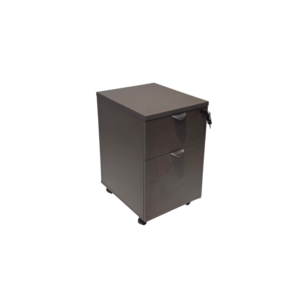 MODULO RODANTE MOD. ELEMENT UNO (SY-AG0340)- COLOR GRIS GRAFITO (CHOCOLATE GREY) - 2 GAVETAS- MEDIDAS: 16"X19"X26"