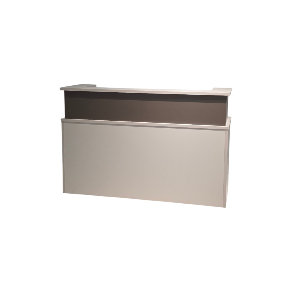 COUNTER RECEPCION MODELO STEEL (SY-QT05-16) -COLOR GRIS CLARO(GLACIER GREY) + GRIS GRAFITO - MEDIDAS: 24"X63"X 42"