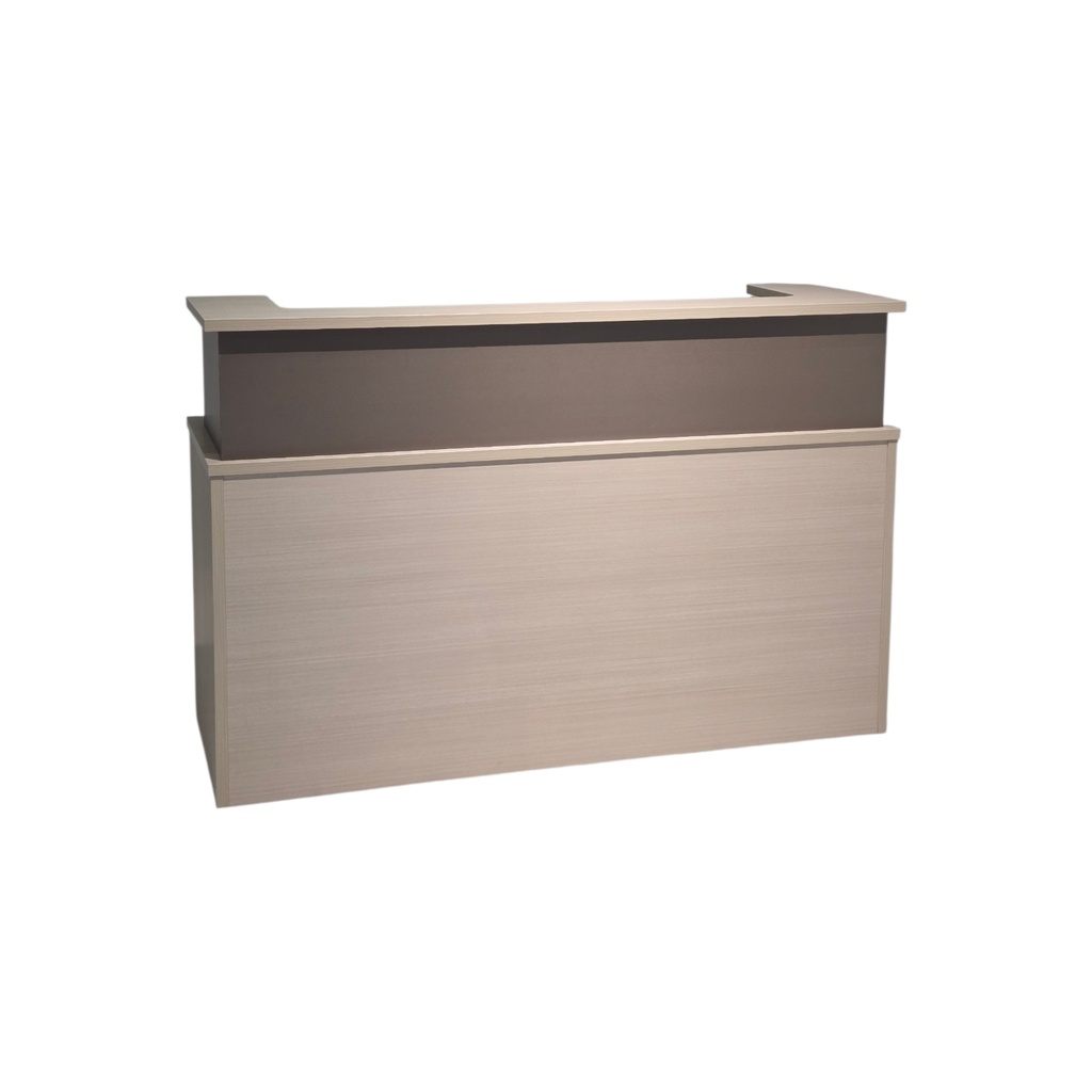 COUNTER RECEPCION MODELO STEEL (SY-QT05-16) -COLOR MADERA CLARA (NOCO WOOD)  + GRIS GRAFITO - MEDIDAS: 24"X63"X 42"