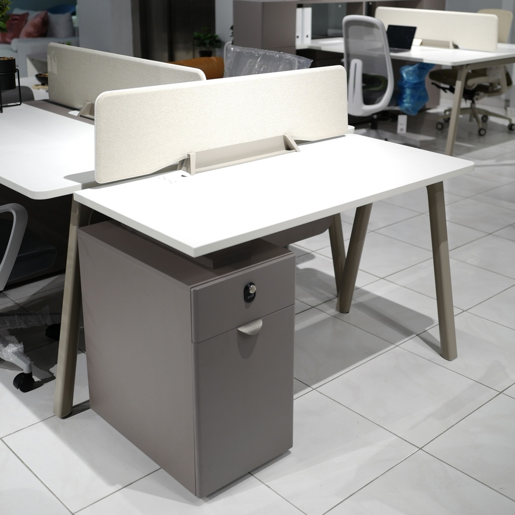 MESA ESCRITORIO MOD. STEEL - TOPE BLANCO -24"X55"- MODULO INTEGRADO - (S26-1)