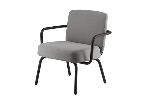 [BVCGC] BUTACA VISITA COVE - TAPIZADO GRIS CLARO -ESTRUCTURA NEGRA