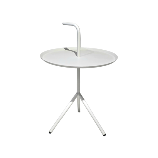 [ME508MB]  MESA DE ESQUINA MOD. 508- ESTRUCTURA METAL & TOPE COLOR BLANCO- MEDIDAS: 18" DE DIAMTERO X 20" DE ALTURA