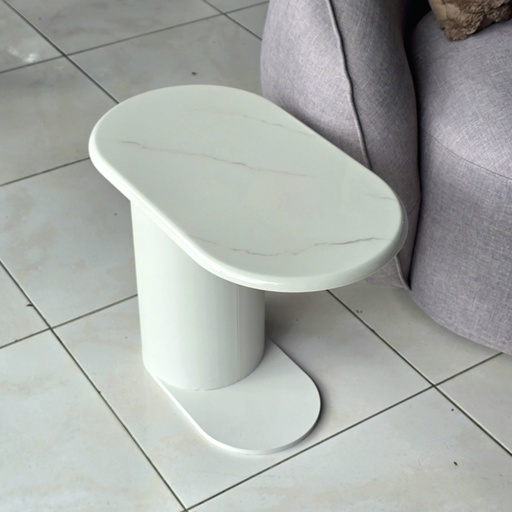[MA650B] MESA DE ESQUINA/APOYO MOD 650 - TOPE PIEDRA BLANCO -  12"X21"x 17" , T650