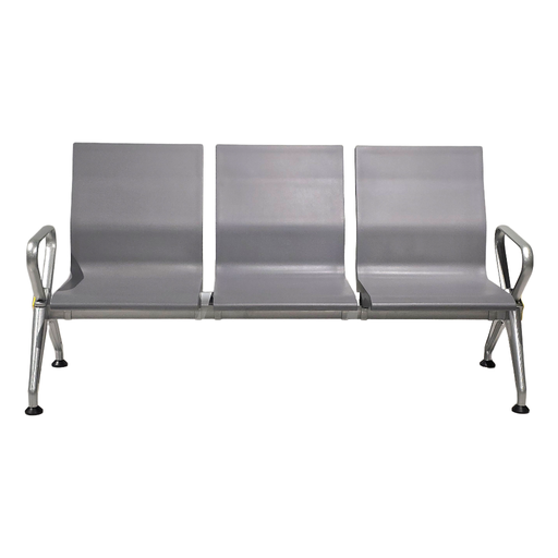BANCADA 3 PERSONA POLIURETANO GRIS GRAFITO - ESTRUCTURA METAL GRIS - MEDIDAS: 26"X 71" X 33"  P1807-3 (copia)