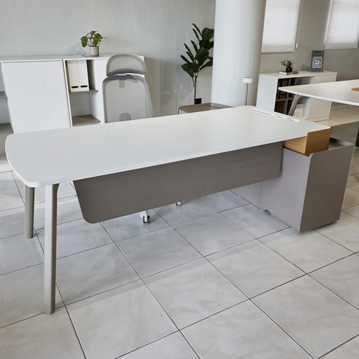 [MEEST7187TBGPMD] MESA ESCRITORIO EJECUTIVO STEEL  71" X87 " (S20T-22) - TOPE BLANCO DERECHO 