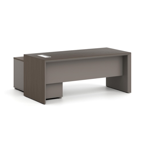 [MEEC3163MGG] MESA ESCRITORIO EJECUTIVO ELEMENT CLASICO  - COLOR MOTAI MADERA GRAFITO + GRIS SOLIDO (SY-BT6637-16)- 31"X63" - MUEBLE AUXILIAR INTEGRADO