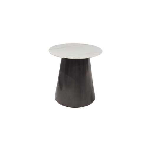 [MC561TCBEMPUT20D19] MESA DE CENTRO MOD 561 -  TOPE DE CERAMICA BLANCA - ESTRUCTURA METAL TAPIZADA PU GRIS GRAFITO